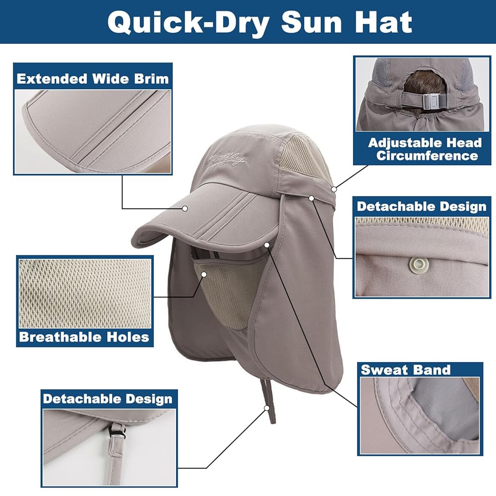 Amazon.com: Surblue Kids Neck Face Flap Outdoor Cap UV